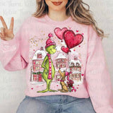 Grinch Heart Balloon Valentine - DTF Transfer